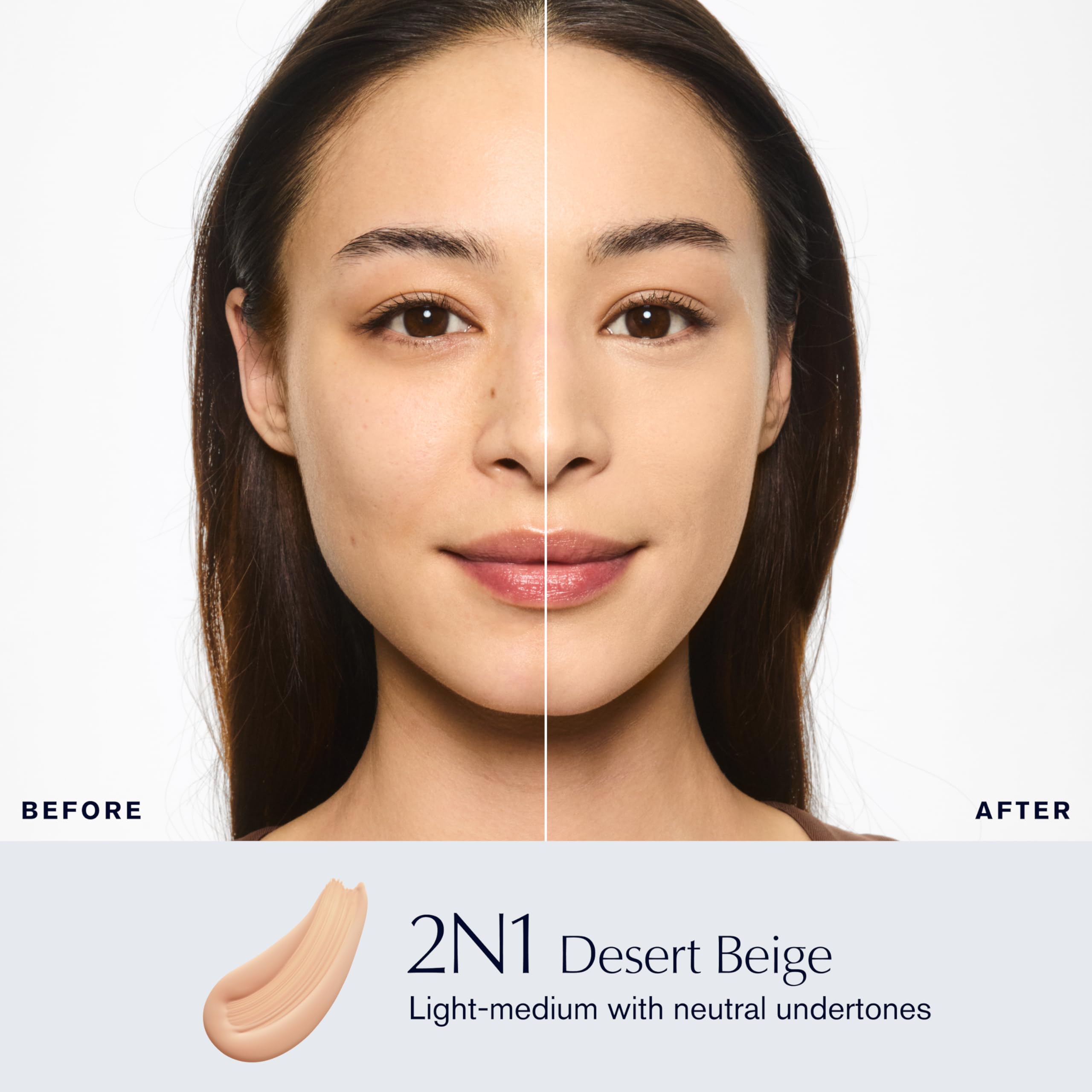 Estée Lauder Double Wear swatches Desert Beige for true-to-skin shade matching.