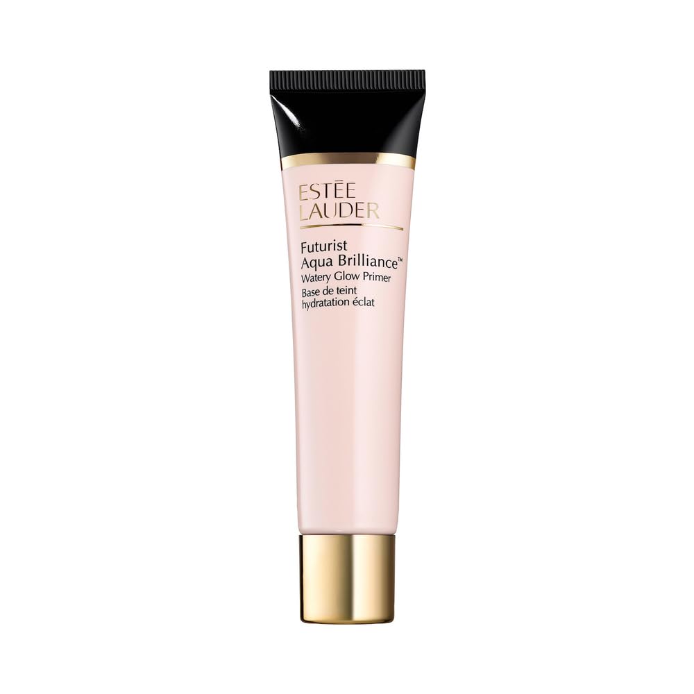 Estée Lauder Futurist Aqua Brilliance primer bottle-pour demonstrates ready-to-go hydration.