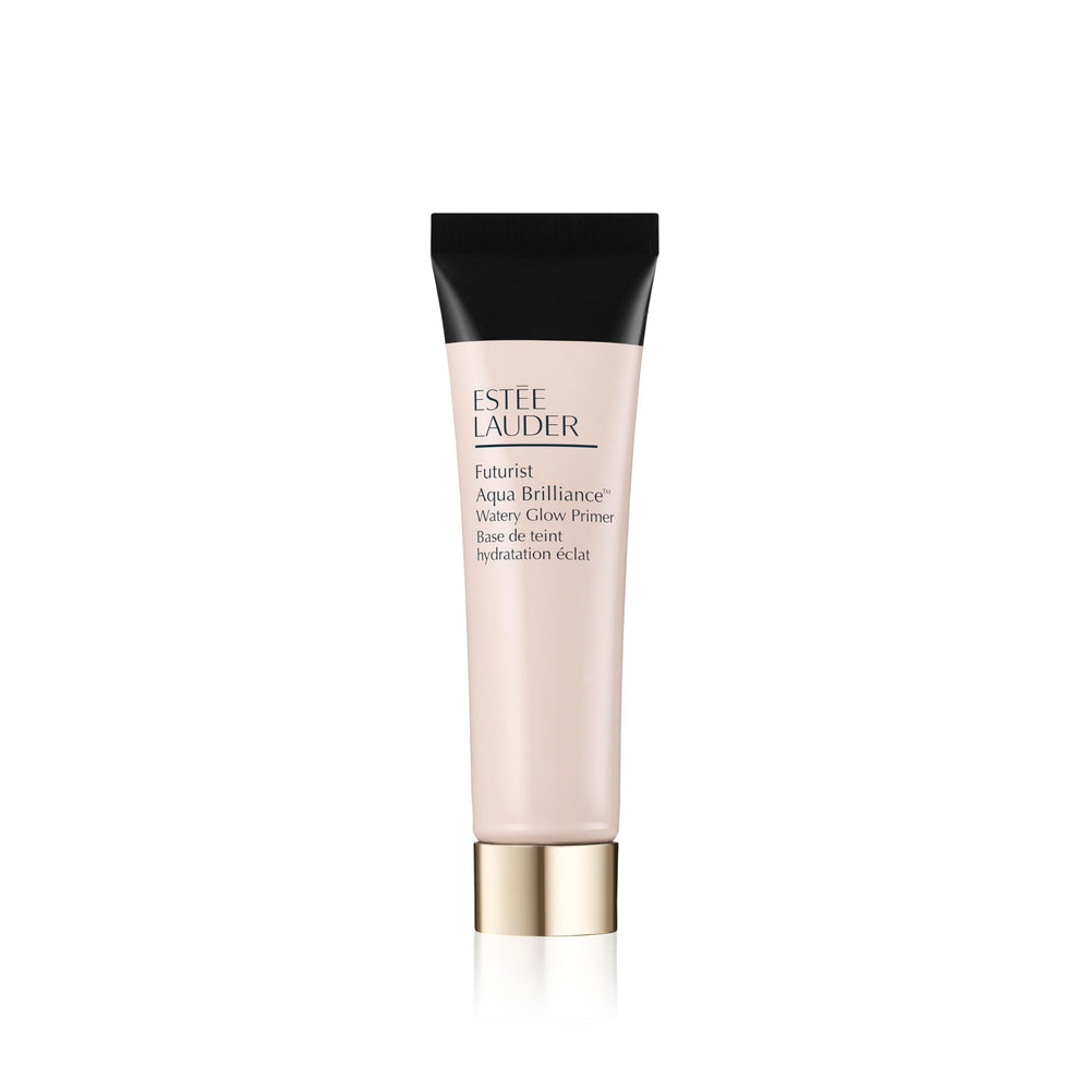 Estee Lauder Futurist Aqua Brilliance primer con burbujas de agua para piel suave y uniforme.