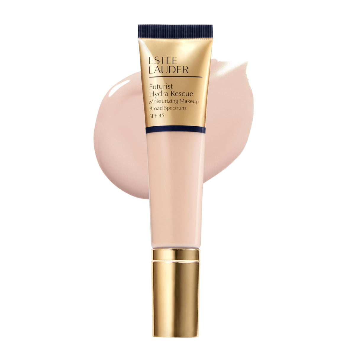 Estee Lauder Futurist Hydra Rescue foundation bottle with radiant, hydrating coverage.