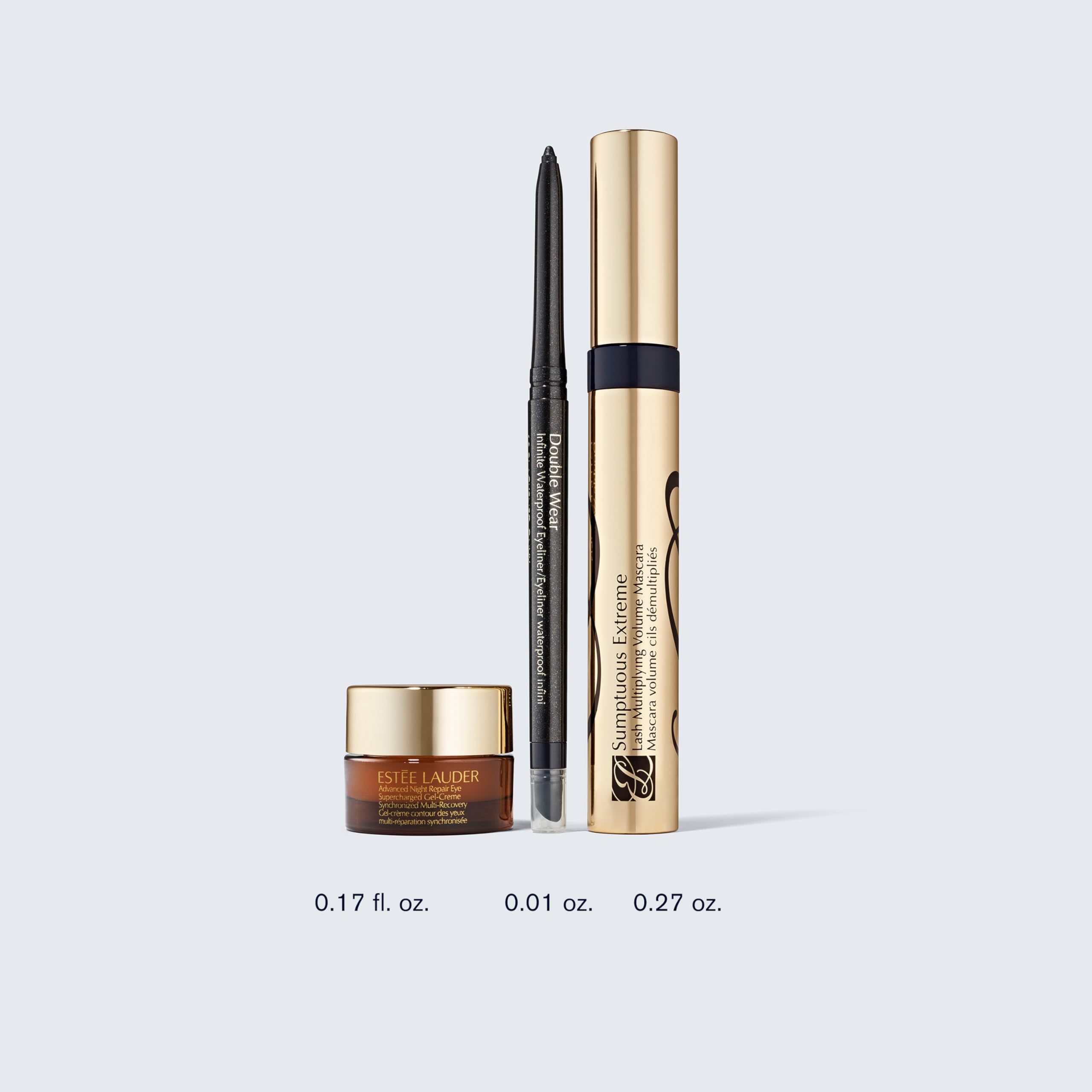 Gift set packaging by Estee Lauder with sleek, premium branding.