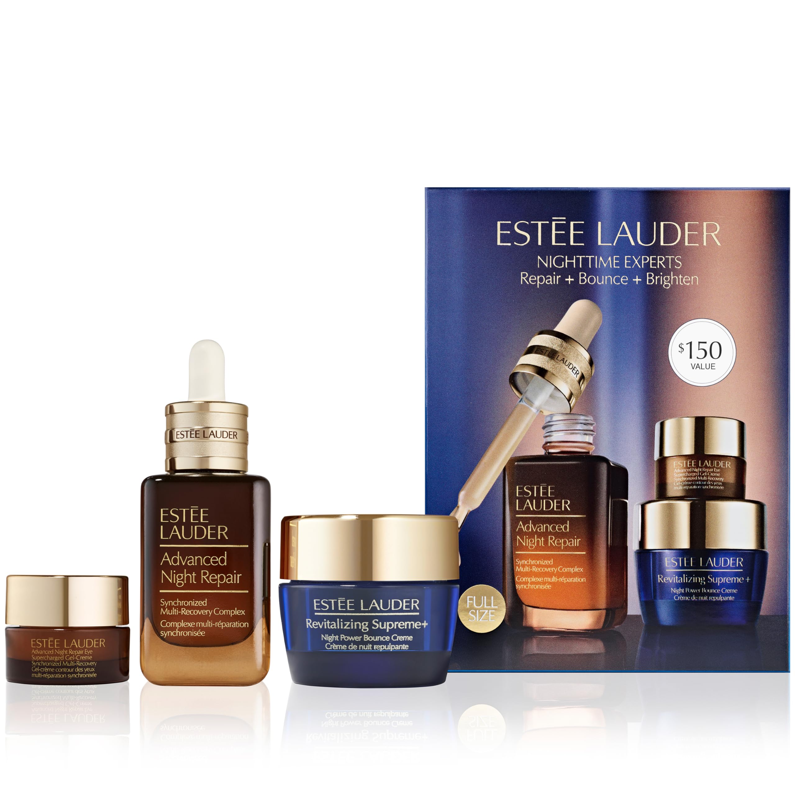 Estée Lauder Night Repair Serum bottle pour demonstrating hydration and night-time renewal