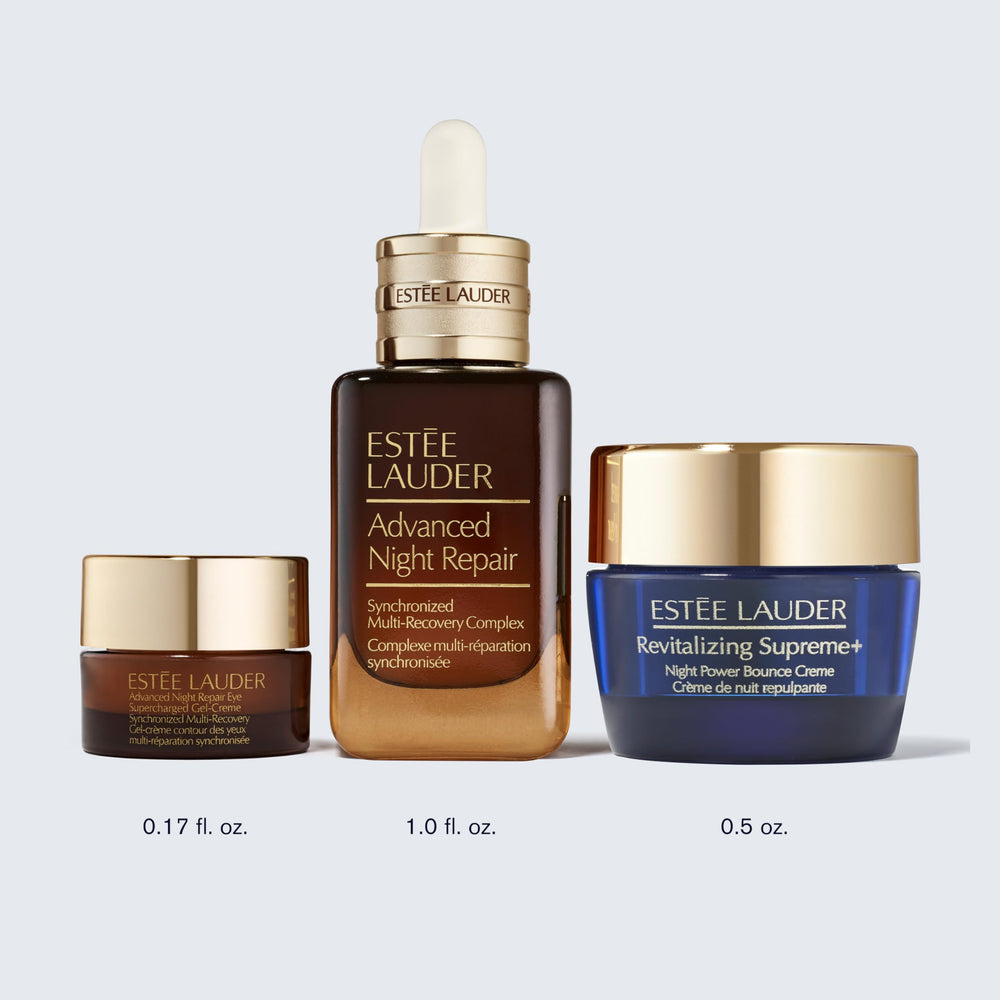 Estée Lauder Nighttime skincare travel pouch with deluxe mini sets