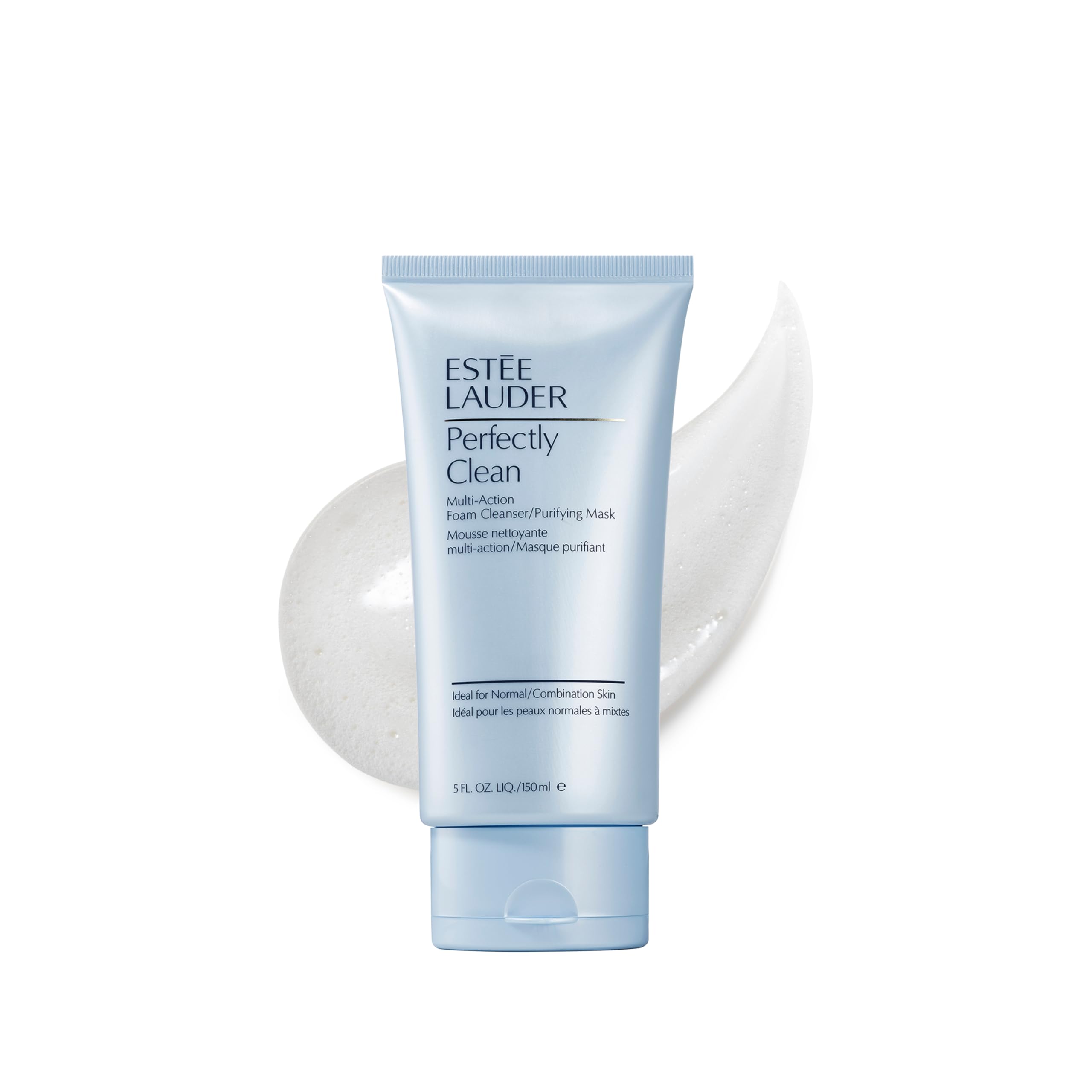 Estée Lauder Perfectly Clean foam cleanser, gentle makeup removal for all skin types.