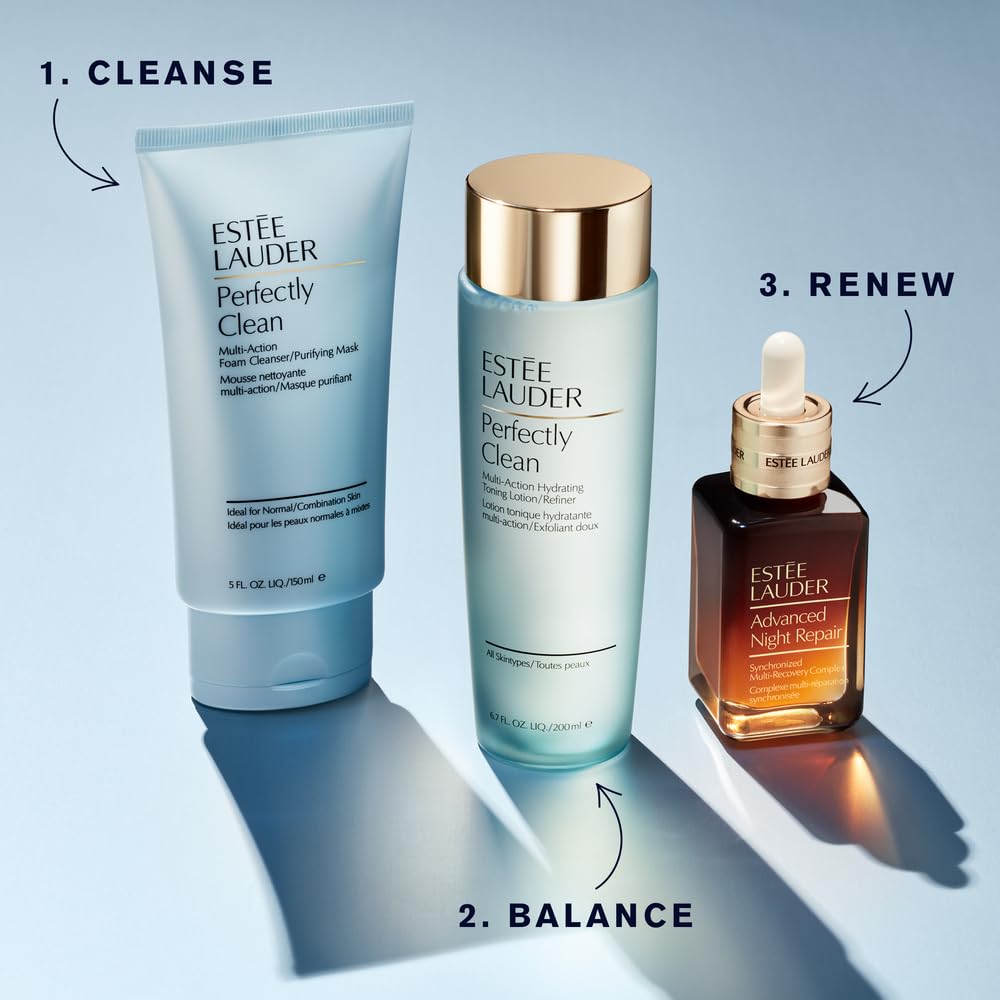Estée Lauder Perfectly Clean face wash bottle for daily purifying cleansing.