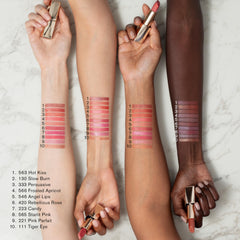 Precise lipstick bullet designed to sculpt lip contours