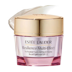 Estée Lauder Resilience cream jar closeup shows rich texture for daily hydration and firmness.