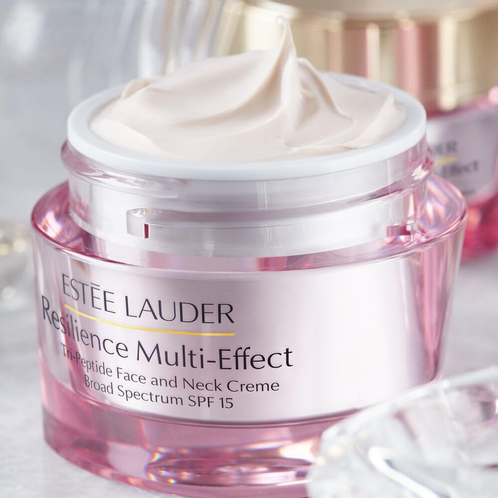 Estée Lauder Resilience day cream being applied for a hydrated, even look.