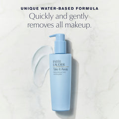 Estée Lauder Take It Away pump dispense shot suggests quick, mess-free application.