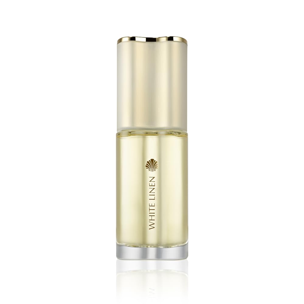 Estee Lauder White Linen bottle closeup highlighting fresh floral notes for daily wear