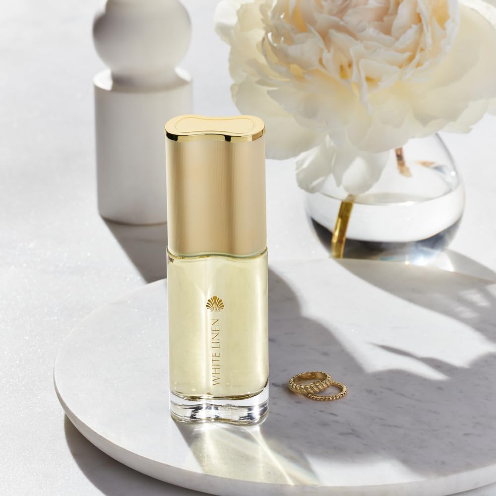Estee Lauder White Linen closeup with Damask Rose and Violet notes