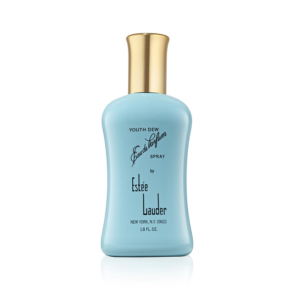 Estee Lauder Youth-Dew bottle front view highlights rose and spice notes for a luxurious entry