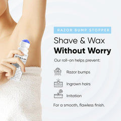ESTETIST Razor Bump Roll-On application demonstrates mess-free use