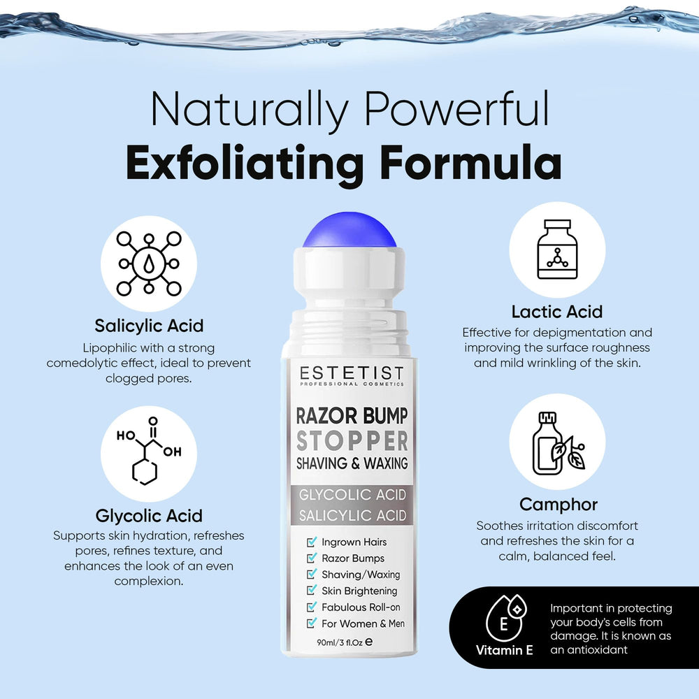 ESTETIST Razor Bump Roll-On used in bikini area to reduce bumps
