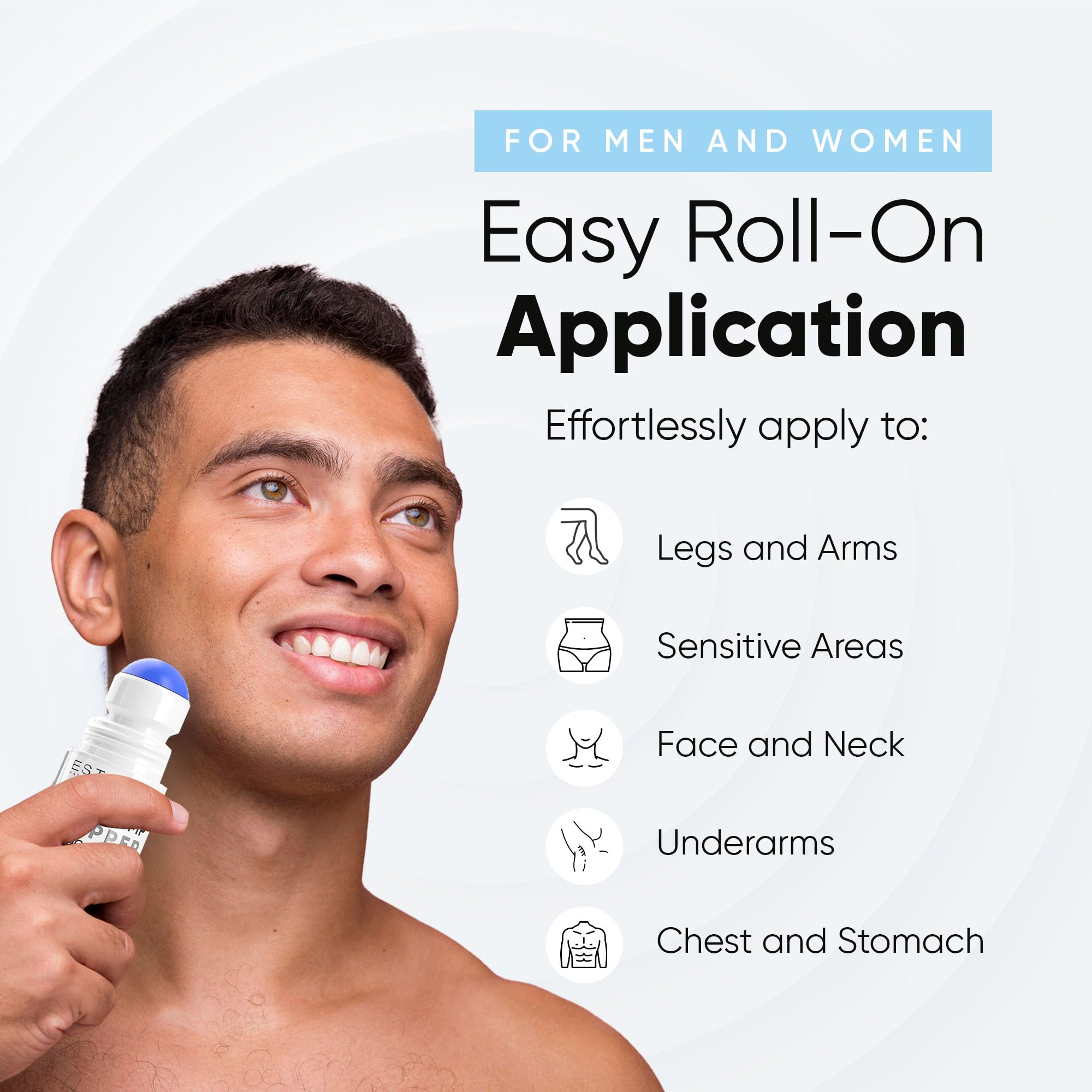 ESTETIST Razor Bump Roll-On on face and neck for versatile daily care