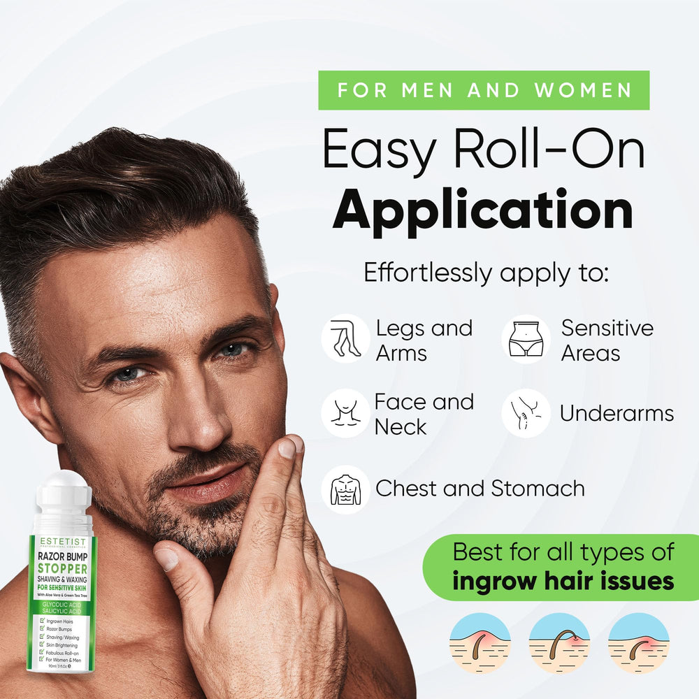 Estetist Razor Bump Stopper legs roll-on provides cooling comfort