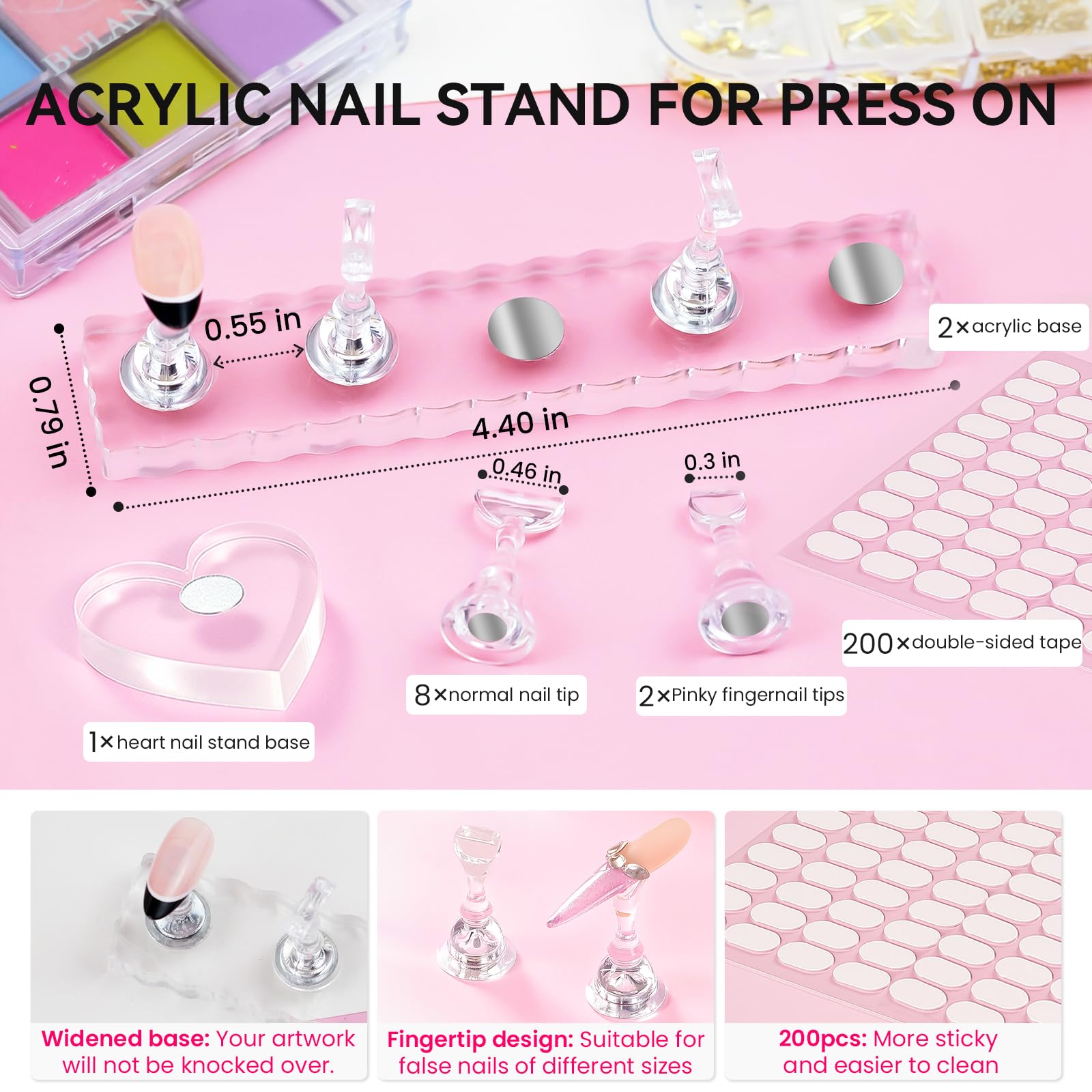 ESUOHYM heart-shaped nail stand for elegant display and design