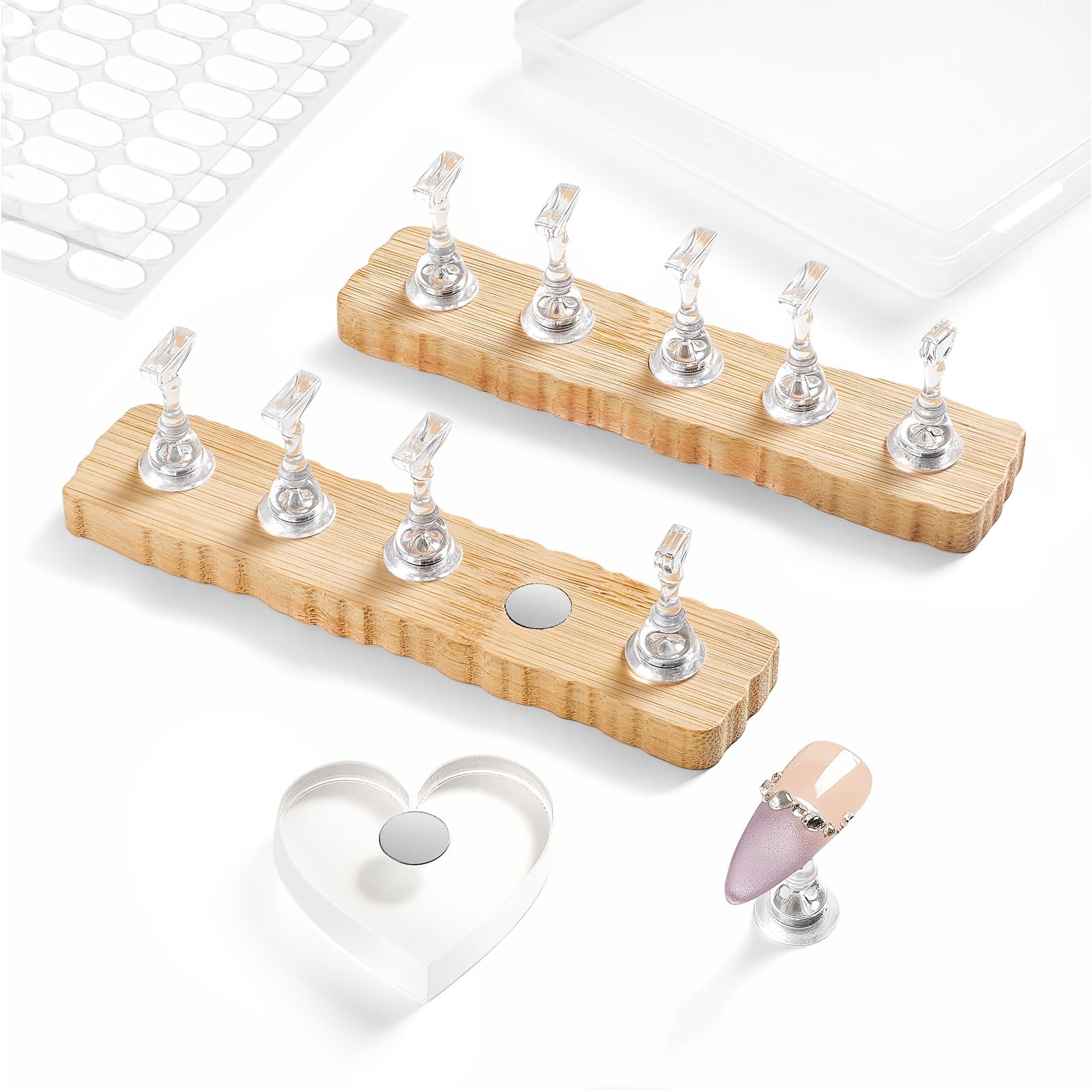 ESUOHYM nail stand base and holders for stable display during manicures