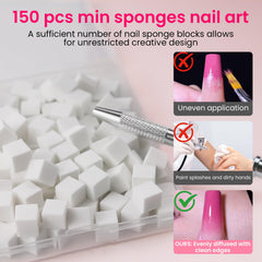 ESUOHYM high-density nail sponges deliver secure pickup and clean blending.