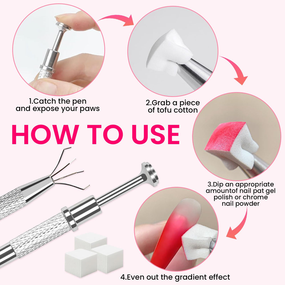 ESUOHYM retractable claws improve grip during delicate patting and dotting.