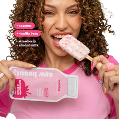 ESW Beauty Fresas y Crema Mascarilla de Hoja: aplicación limpia y rápida.
