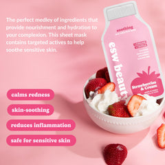 ESW Beauty Fresas y Crema Mascarilla de Hoja: ingredientes coco para nutrición suave.