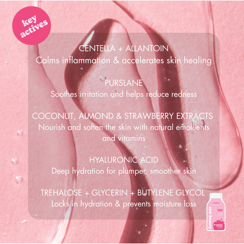 ESW Beauty Fresas y Crema Mascarilla de Hoja: rutina de cuidado tres veces por semana.