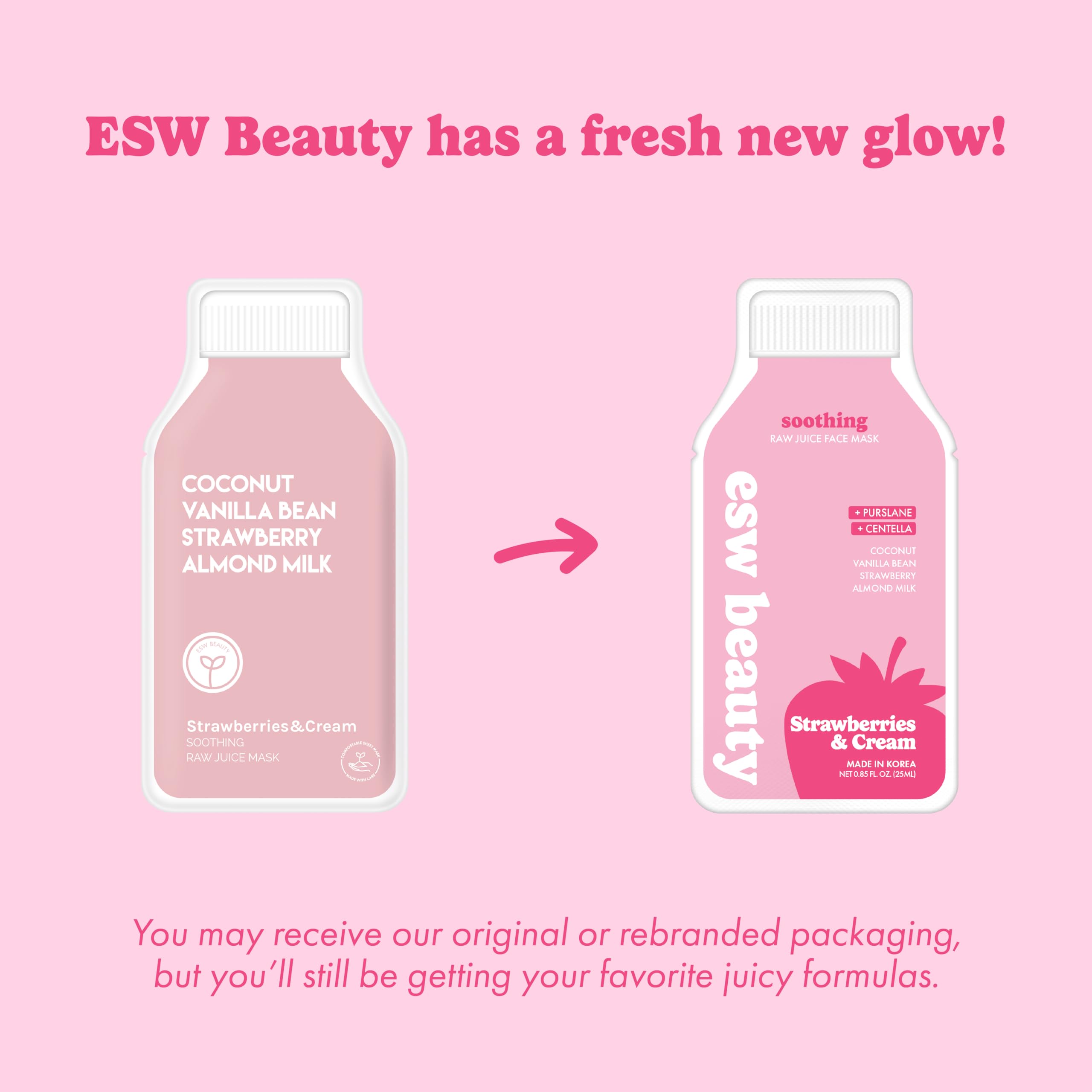 ESW Beauty Fresas y Crema Mascarilla de Hoja: textura fresca que aporta confort.