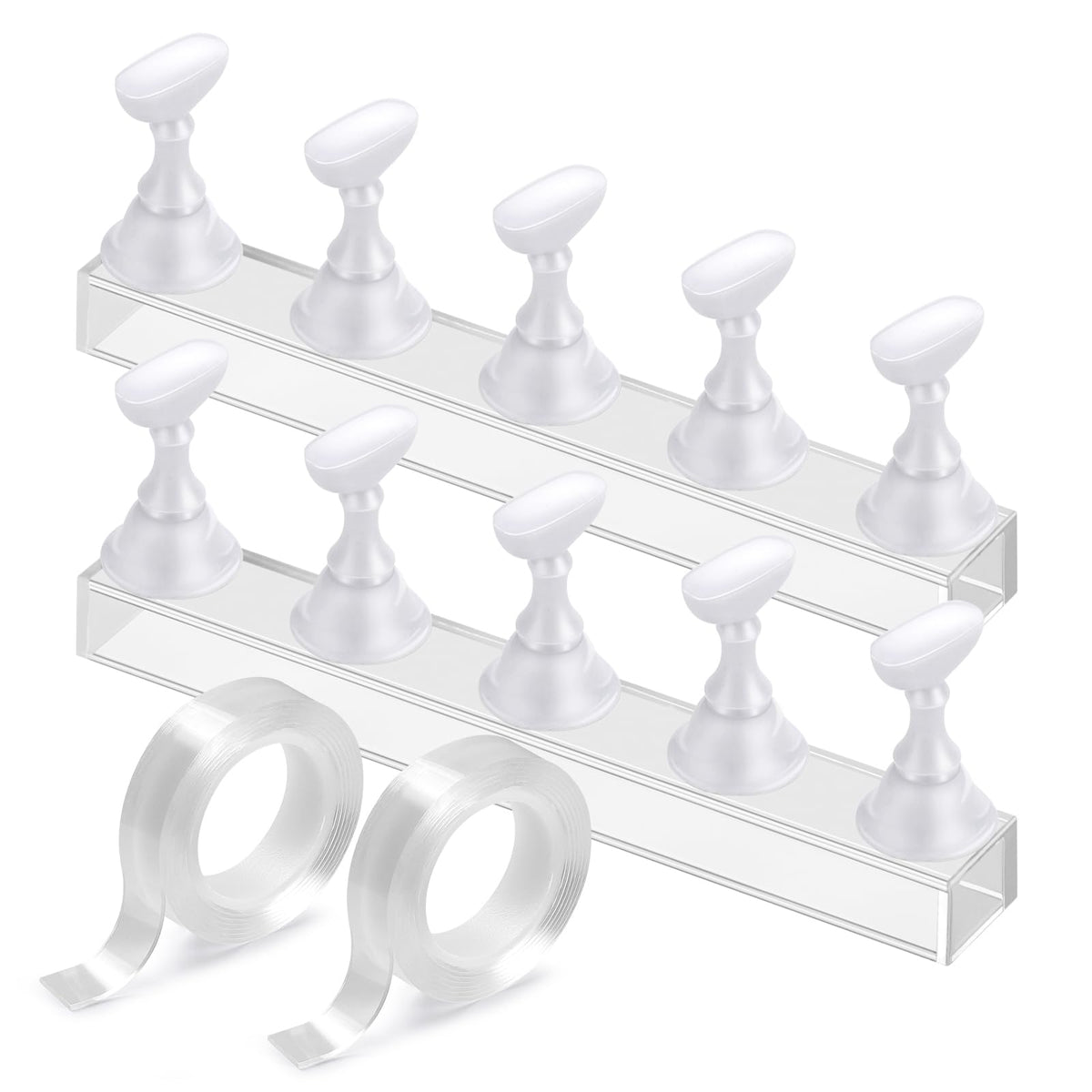Etercycle acrylic nail art display stand with magnetic base for secure practice and display