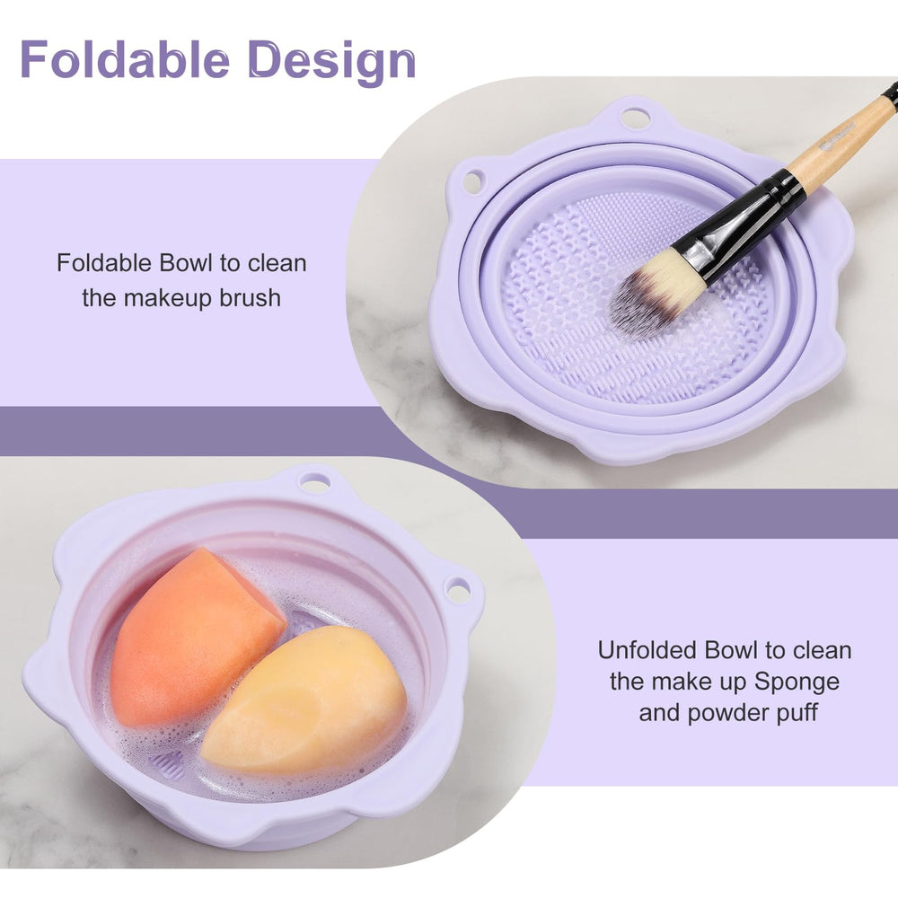 Etercycle brush cleaning scrubber with multi-textured surface cleans brushes thoroughly.