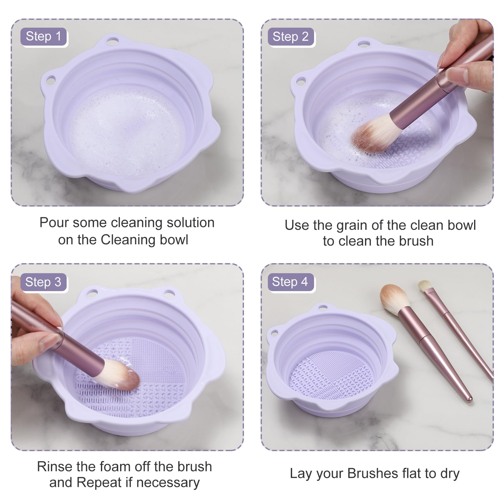 Etercycle simple rinse-and-clean method with pour, scrub, and rinse steps.