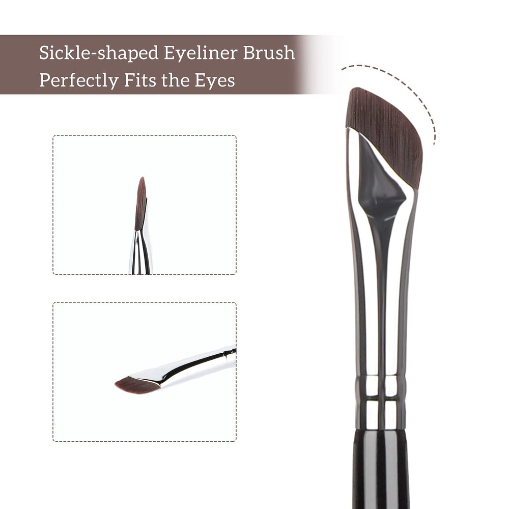 Etercycle sickle-angle brush: precise brow and lid control.