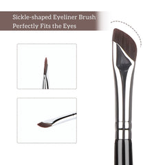 Etercycle sickle-angle brush: precise brow and lid control.