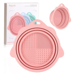 Etercycle foldable bowl closed, compact storage for travel-ready makeup cleaning.