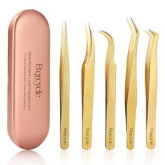 Etercycle high precision lash tweezers set with cover for organized storage and quick access
