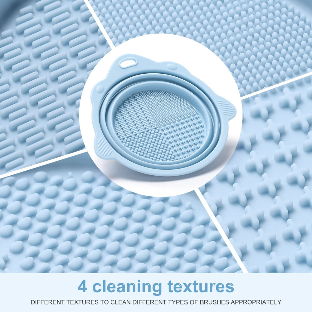 Etercycle multitextured cleaning tool tackles dirt on facial and eye brushes.