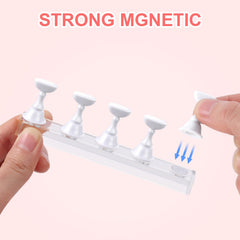 Etercycle nail art training setup using adhesive tape to hold nails in place