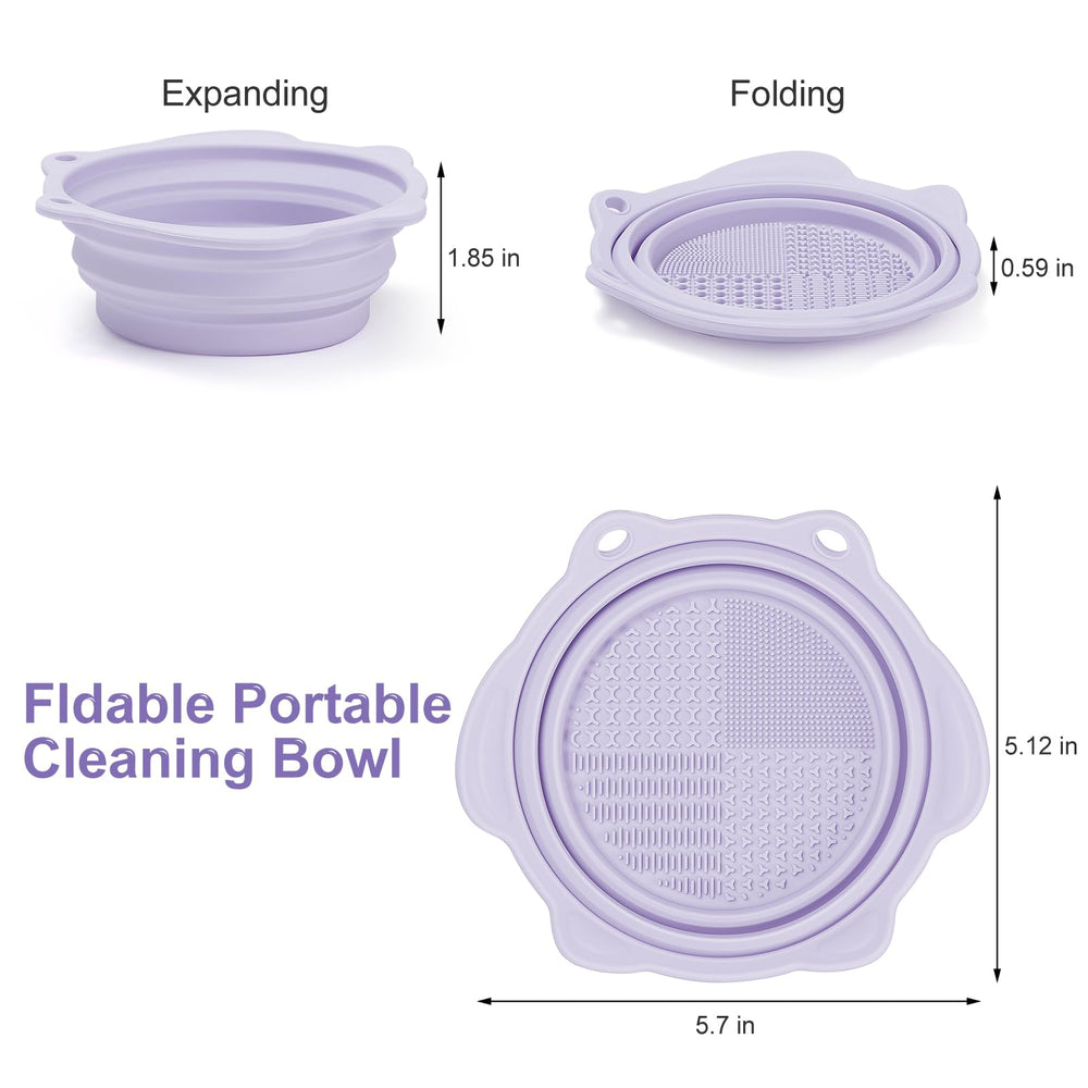 Etercycle travel-friendly cleaning tool fits in a makeup bag for on-the-go use.