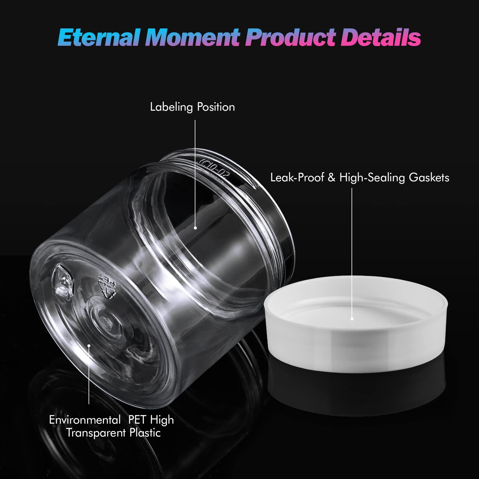 Eternal Moment 2oz jars show contents clearly for quick identification and organization