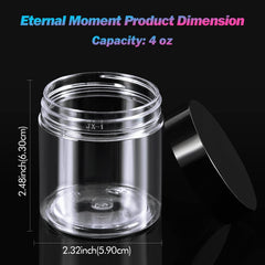 Eternal Moment clear 4oz plastic jar highlights contents for professional display.