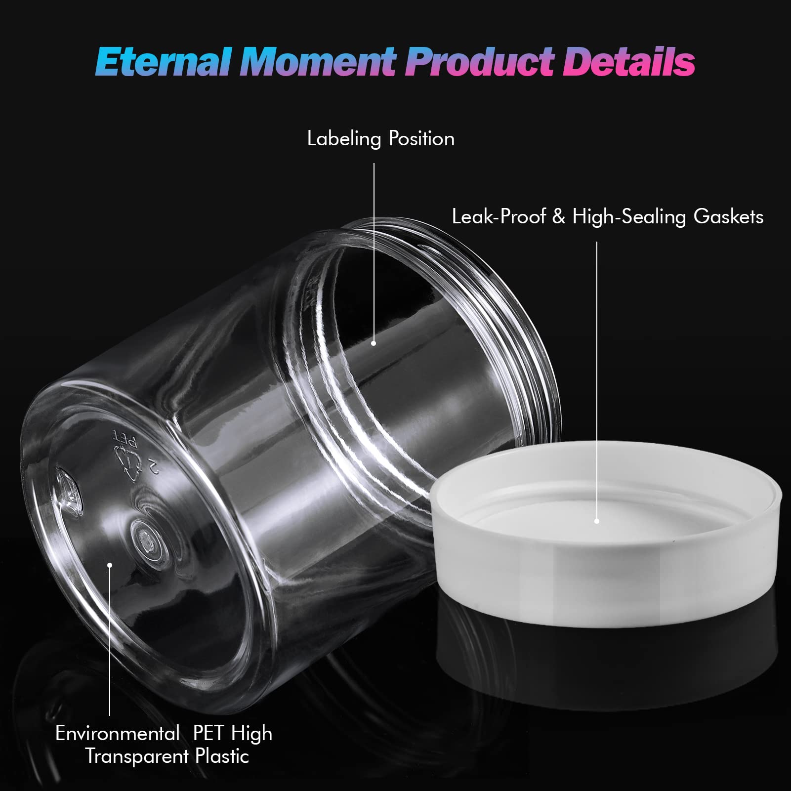 Eternal Moment clear-view jar lets contents be identified at a glance.