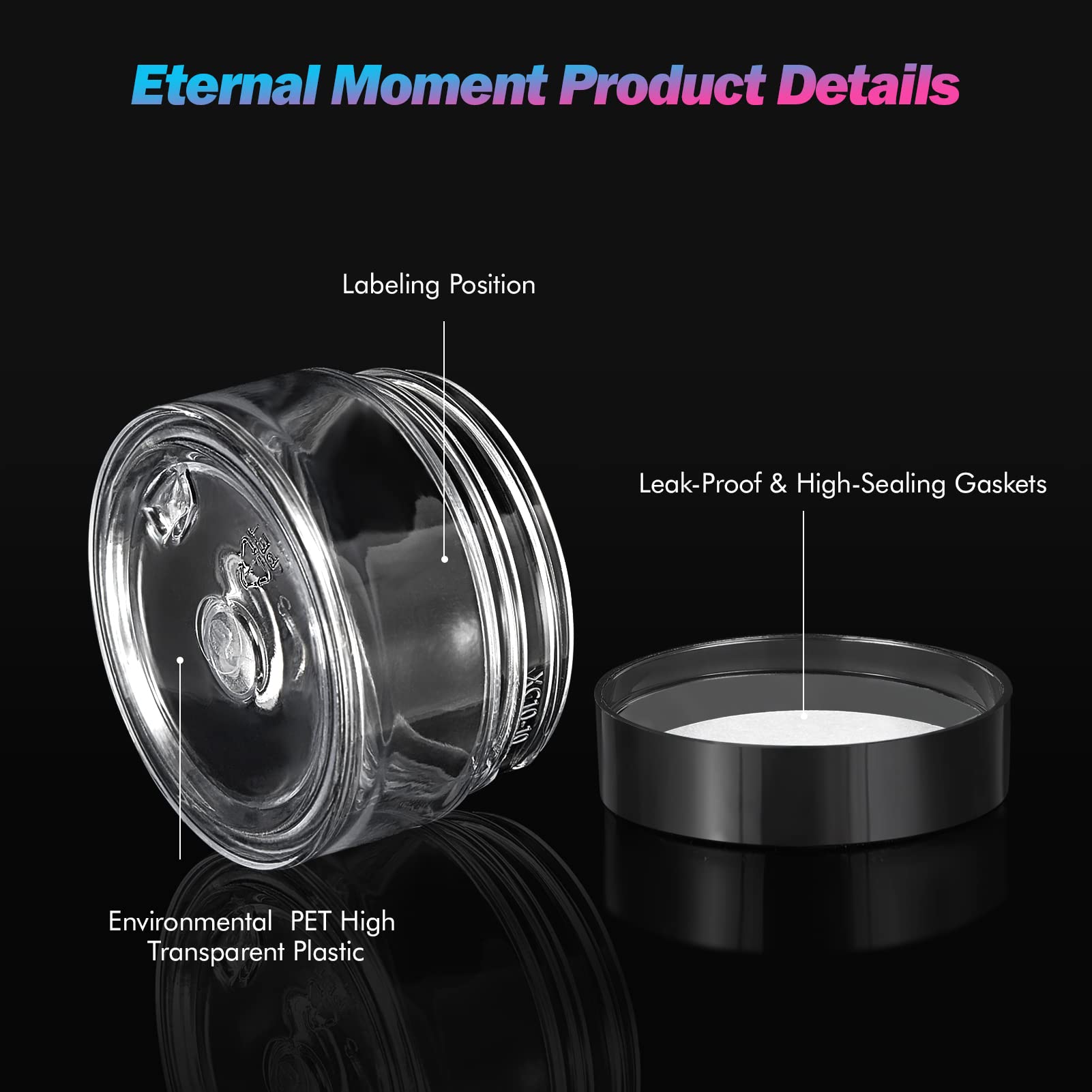 Eternal Moment leak proof lid on 1oz jar protects contents while traveling.