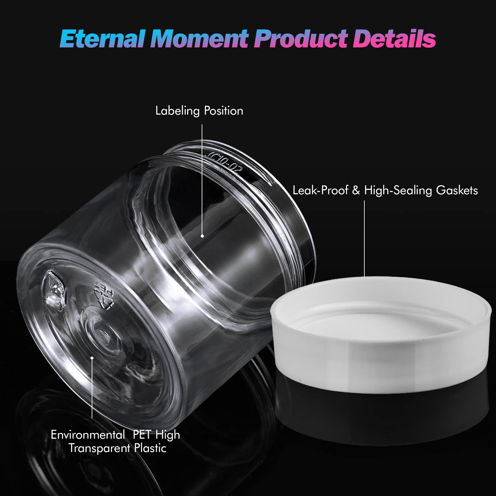 Eternal Moment leakproof 6oz jar prevents leaks in bags and gym kits.