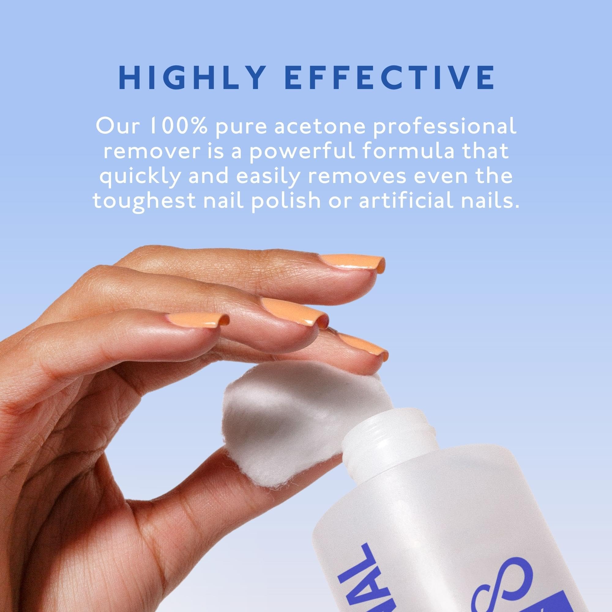 Removedor Eternal acetona: versátil para eliminar adhesivos y uñas acrílicas.