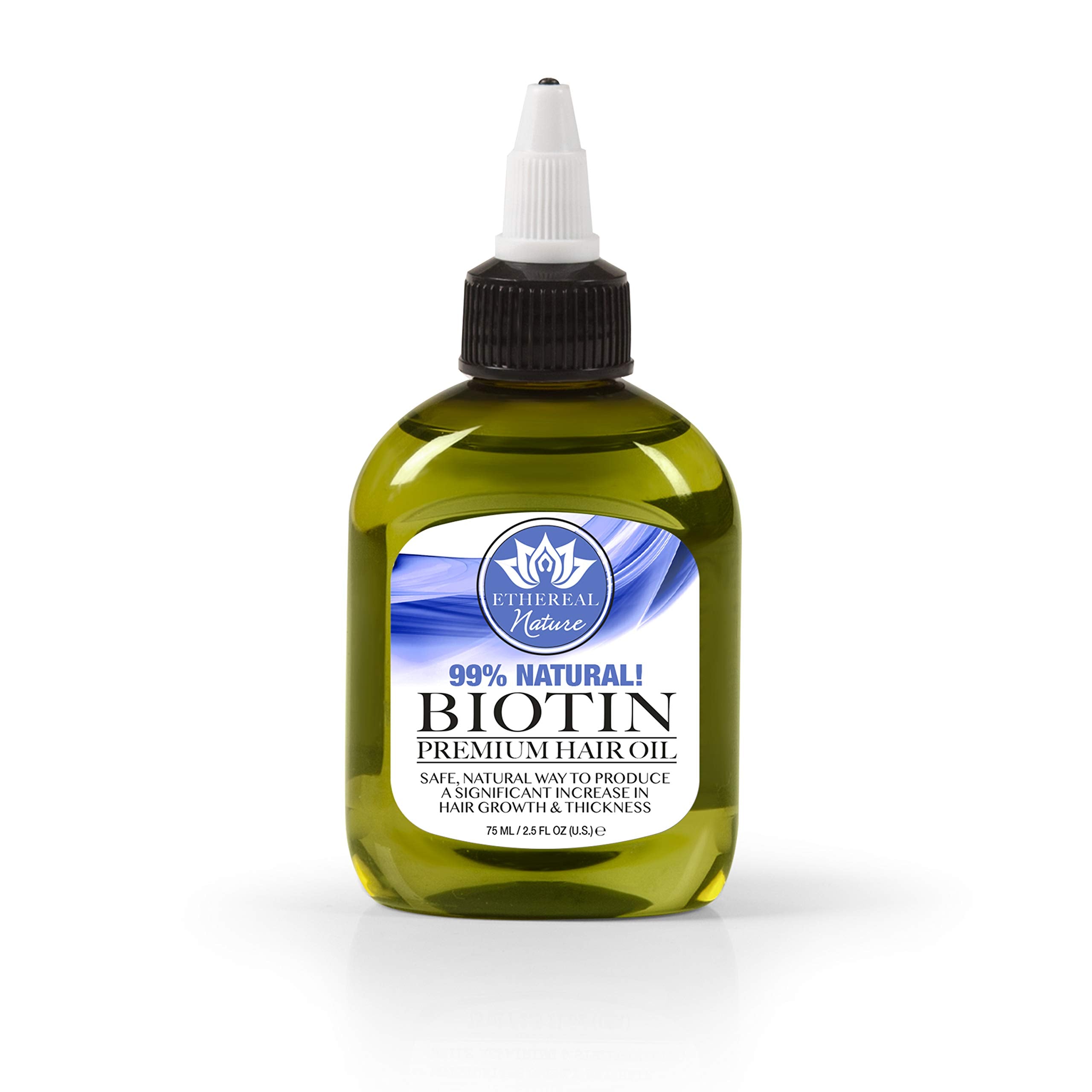 Ethereal Nature Aceite capilar con biotina en botella balance, favorece un aspecto saludable del cabello.
