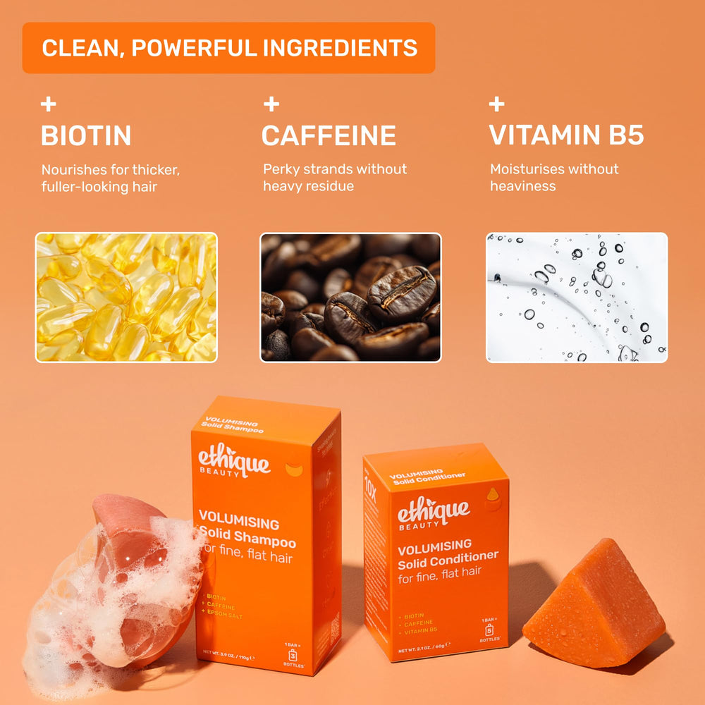 Ethique acondicionador vegano para cabello teñido mantiene color y brillo.