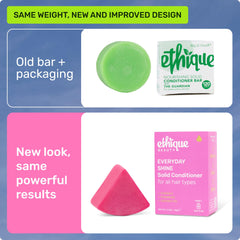 Ethique Everyday Conditioner Bar brinda brillo y suavidad al peinar