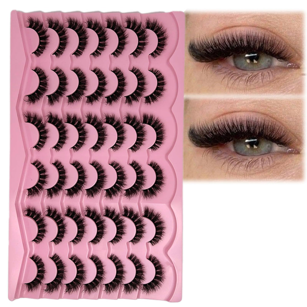 Etokdos Short Fluffy Lashes Cat Eye 21 Pairs for natural, lightweight glamour.