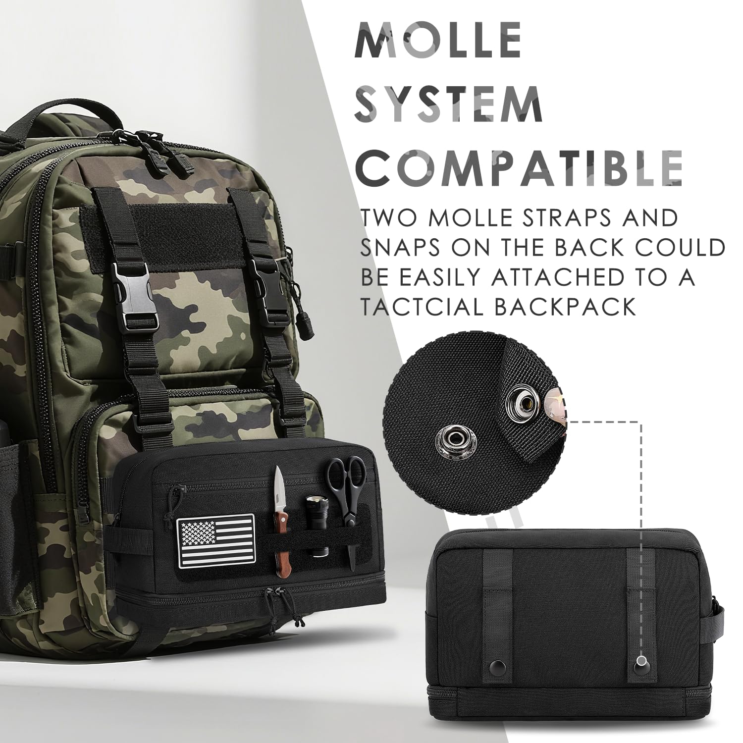 ETRONIK bag showing water resistant fabric and cleanable surface.