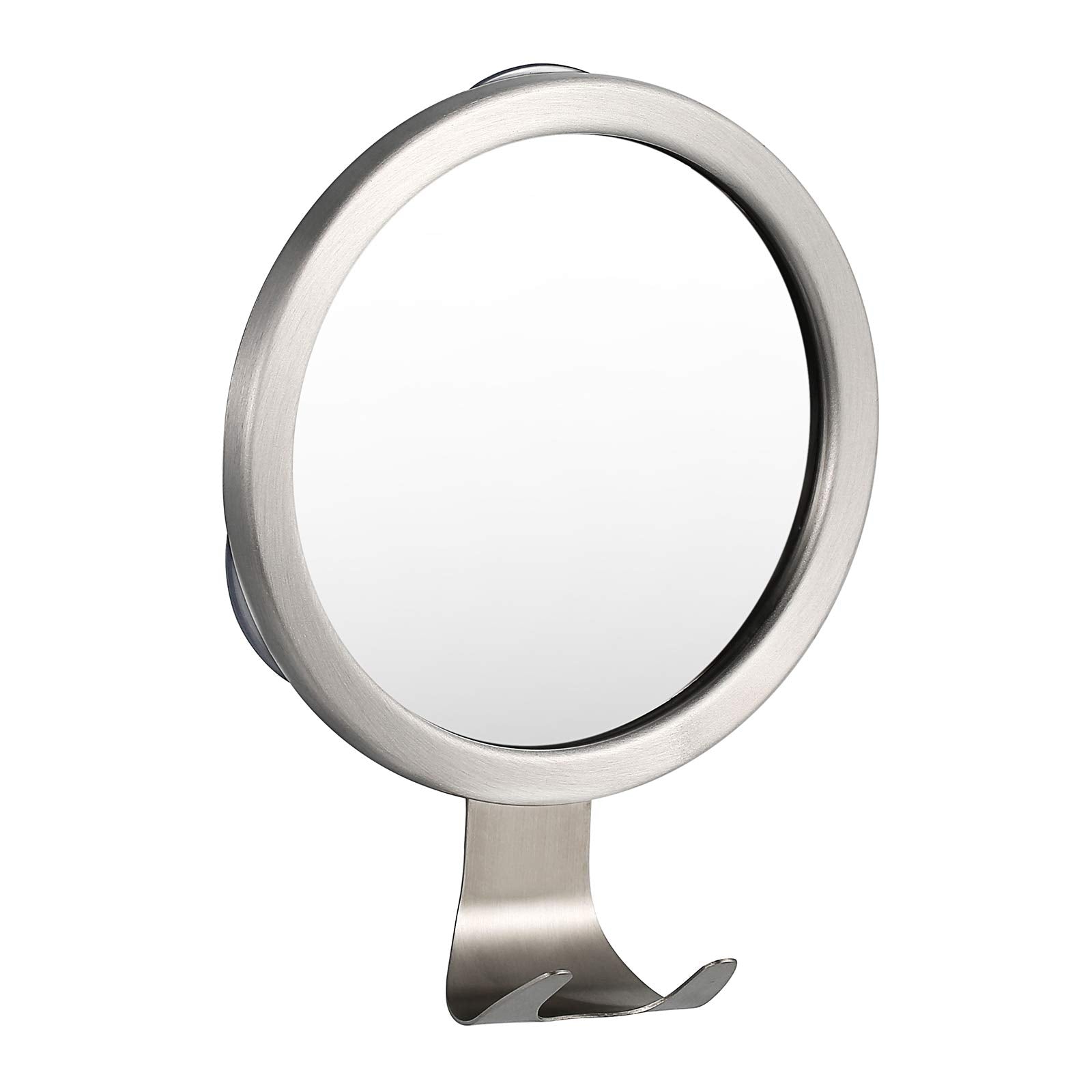 Ettori fogless shower mirror with three suction cups securely mounted
